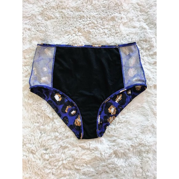 NWOT | River Island Swim Bottom | Royal Blue Leopard Print | UK 12 | US Size 8 - Picture 4 of 5